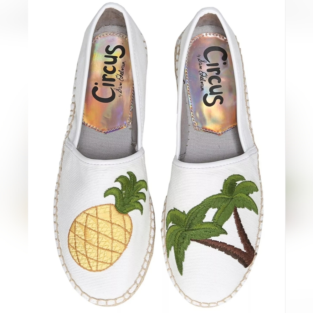 CIRCUS BY SAM EDELMAN Womens White Tropical Leni Espadrille Shoes, Size 6M